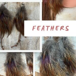 Peasant feather earrings